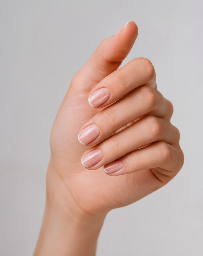 Nageldesign mit feiner French-Linie