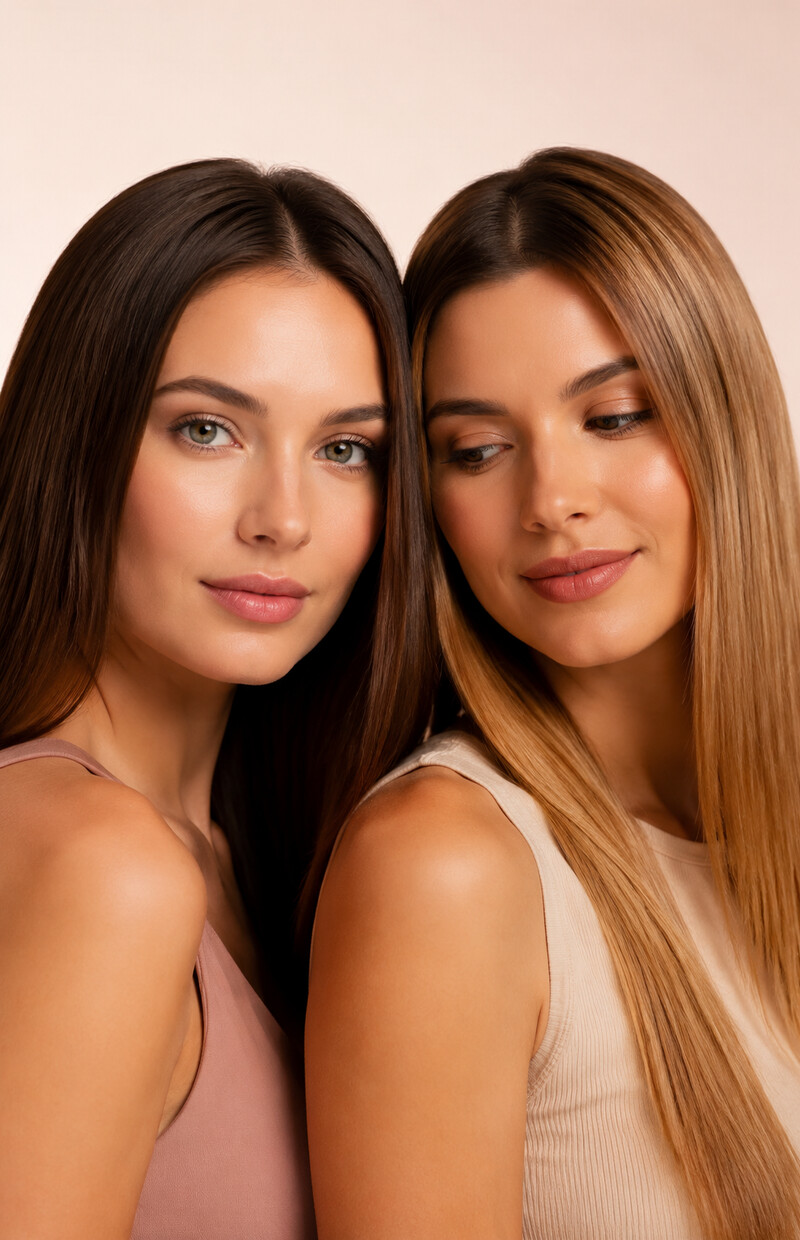 Zwei Gäste mit frisch gestyltem Haar im Salon
